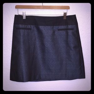 Loft mini skirt in blue shimmer, size 10